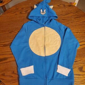Blue and White Kids Sonic Hoodie